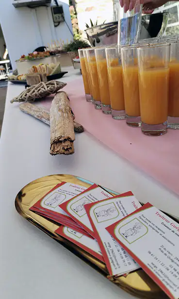 Buffet avec les boissons